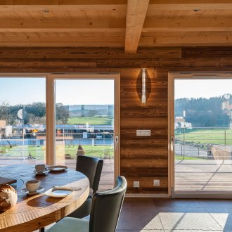 Rustic panoramic windows