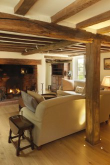 Colonne di legno all'interno