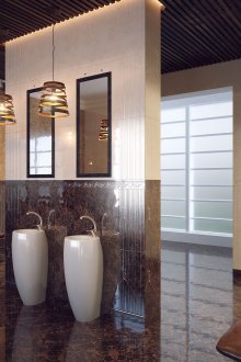 Bej ve kahverengi sıradışı Art Nouveau iç.