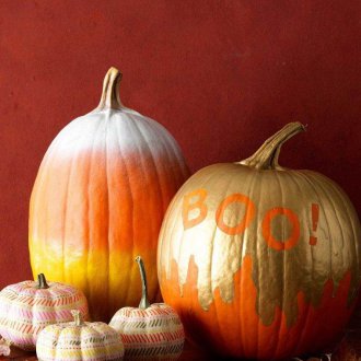 Décor de citrouille d'Halloween avec de la peinture