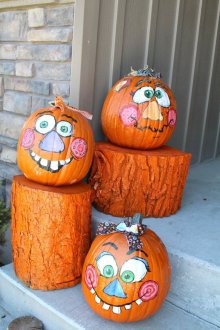 Visages de citrouille d'Halloween