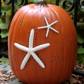 Citrouilles d'Halloween avec décor d'étoiles