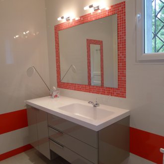 Mozaik dekorlu banyo aynası