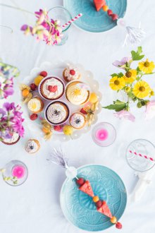Tabelleneinstellung für den Geburtstag der Kinder.