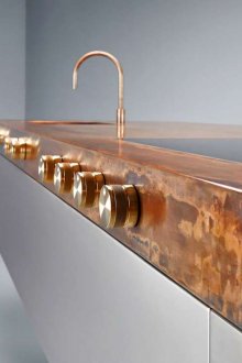 Design della cucina con superficie in rame 2019