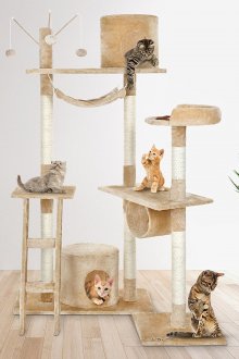 Cat hammock with scratching post