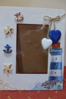 Decoración de marco de fotos de estilo náutico