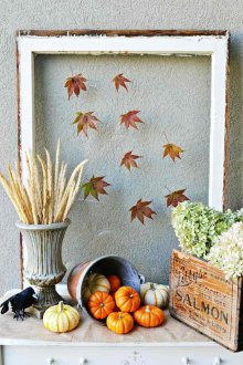 Decoración de marco de foto de otoño