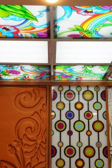 Bunte Glasmalerei Decke