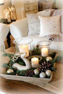 Décoration de l'appartement avec des bougies pour le nouvel an