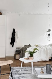 Bir stüdyo yatak ile mobilyalı daire