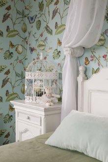 Papel de Parede Infantil com Quarto Floral Provence