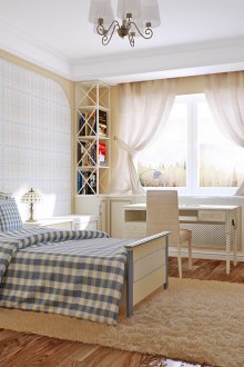 Quarto infantil no estilo da Provença em uma gaiola