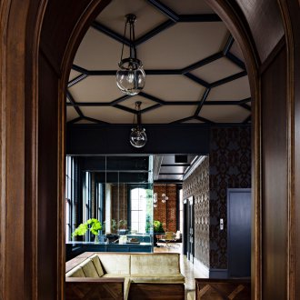 Oak interior arch