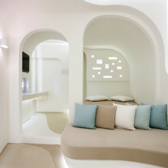 Arch interior in the style of futurism