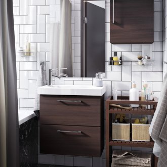 Conjunto de muebles para baño.