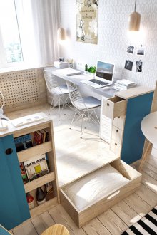 Sperrholz-Studio-Apartment Interieur