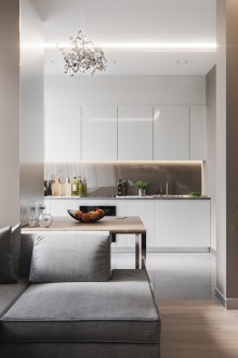 Studiowohnungsinnenraum mit Spalten