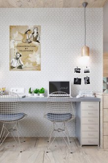 Studiowohnungsinnenraum mit Tapete