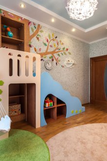 Children's area for the newborn is blue