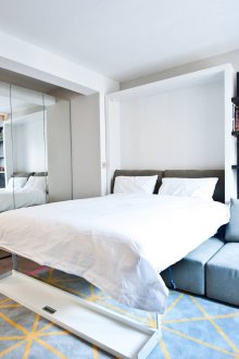 Living room with a convertible bed