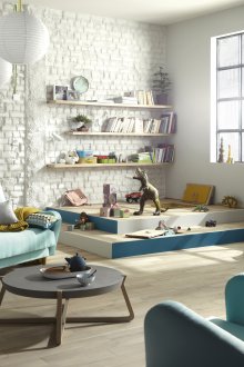 Children's area on the podium in the living room