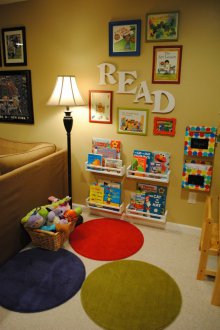 Children's area with shelves
