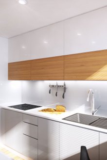 Glänzendes kleines Küchendesign