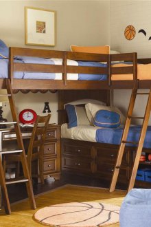 Nursery design for three children from oak