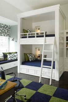 Cabinet furniture in a nursery for three