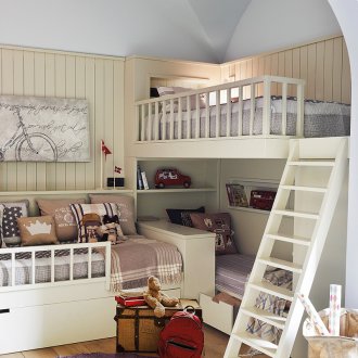 Children's room for three in the style of provence