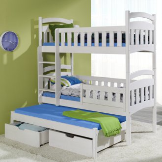 Children's room for three children with drawers
