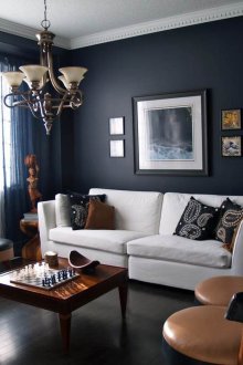 Feng Shui siyah oturma odası