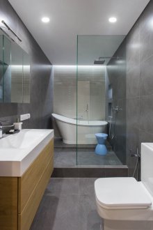 Pequeño baño gris