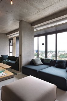 Budget repairs in a studio apartment in an industrial style