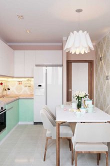 Cucina 9 mq con carta da parati