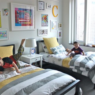 Bir apartmanda iki erkek çocuk odası tasarımı