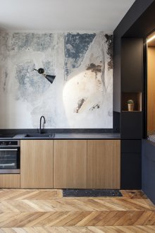 Diseño de loft odnushki con dos hijos.