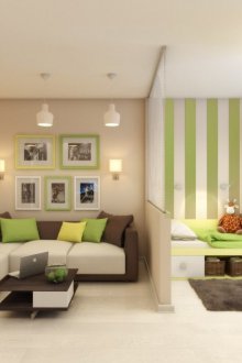 Diseño de un estudio con zona verde para niños.