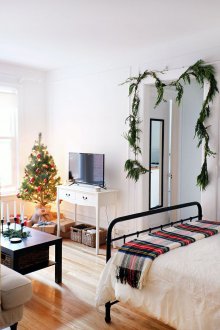 Bedroom interior in a studio apartment