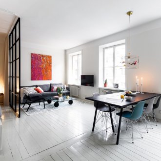 Bedroom in a studio apartment layout