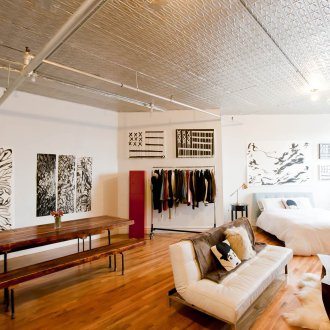 Bedroom in a studio apartment repair