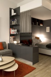 Bedroom 17 sq m in a studio apartment