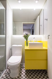 Küçük ve modern bir banyo için tasarım fikirleri