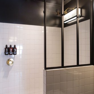 4 m² großes Badezimmer im Industriestil