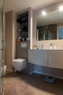 Badezimmer 4 qm mit einer Nische