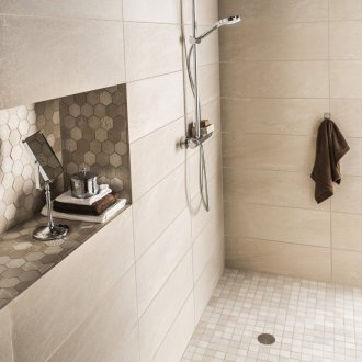 Bir niş ile bej banyo.