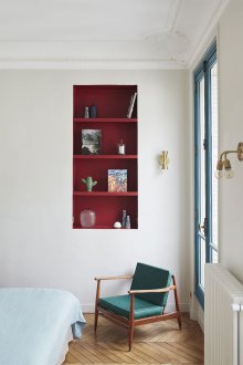 Nicho vermelho no quarto