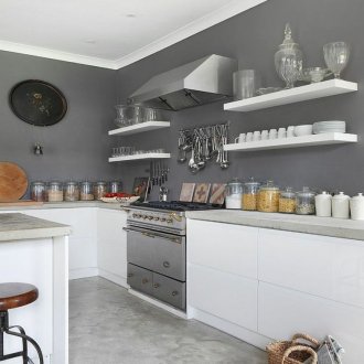 Guarda-corpo para cozinha com ganchos
