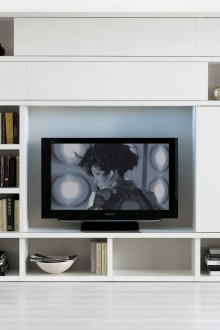 Lichtwand für TV und Bücher